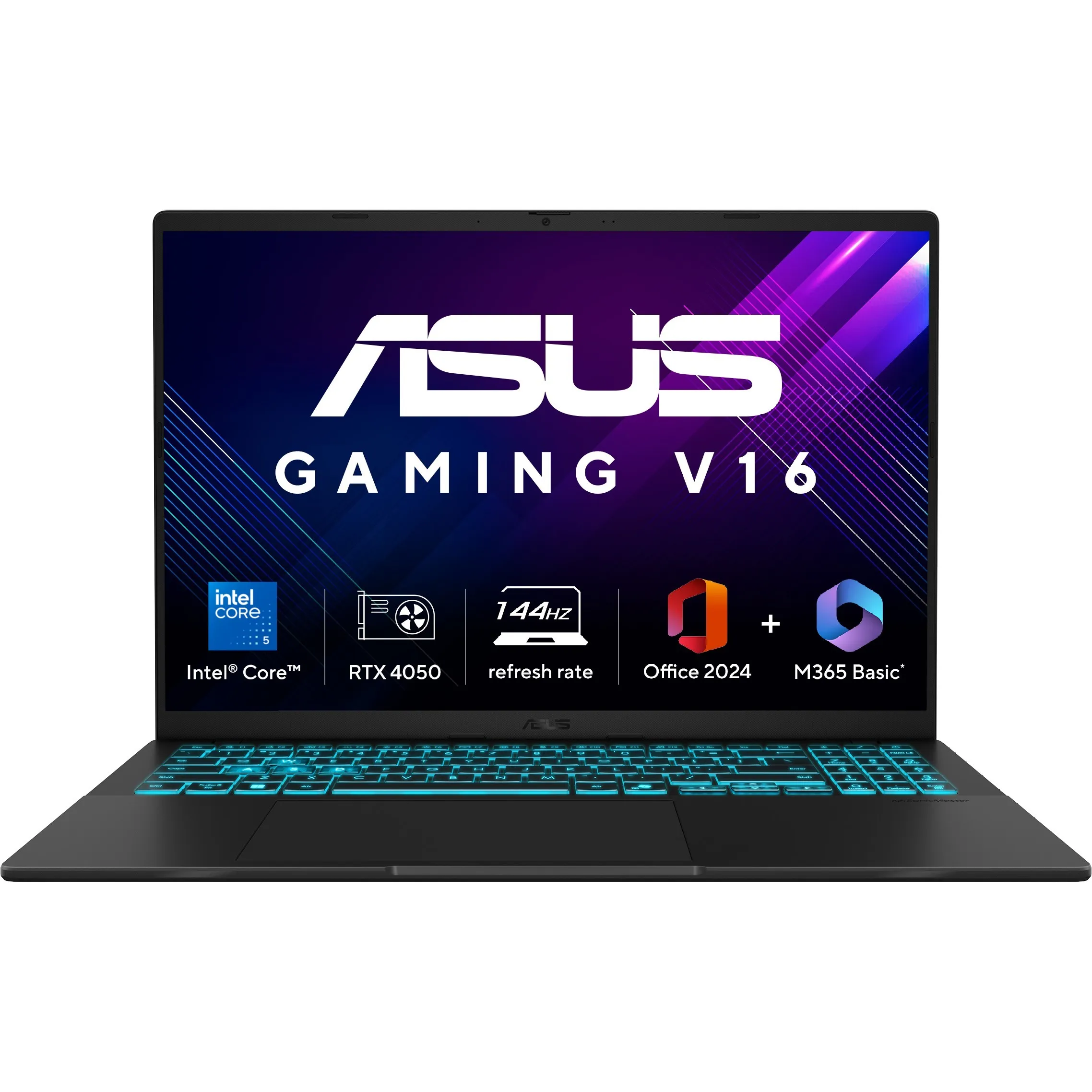 ASUS Gaming V16 (2025) 14th Gen,Intel Core 5 210H Gaming Laptop (RTX 4050-6GB/16GB RAM/512GB SSD/Windows 11 Home/16/144Hz/M365*/Office Home 2024,Matte Black,1.95 Kg),V3607VU-RP550WS