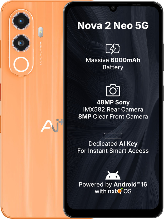 Ai+ Nova 2 Neo 5G (Orange, 128 GB) (6 GB RAM)
