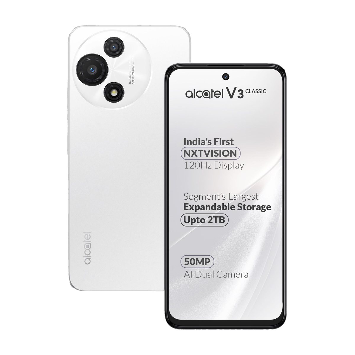 Alcatel V3 Classic 5G (Halo White, 128 GB) (4 GB RAM)