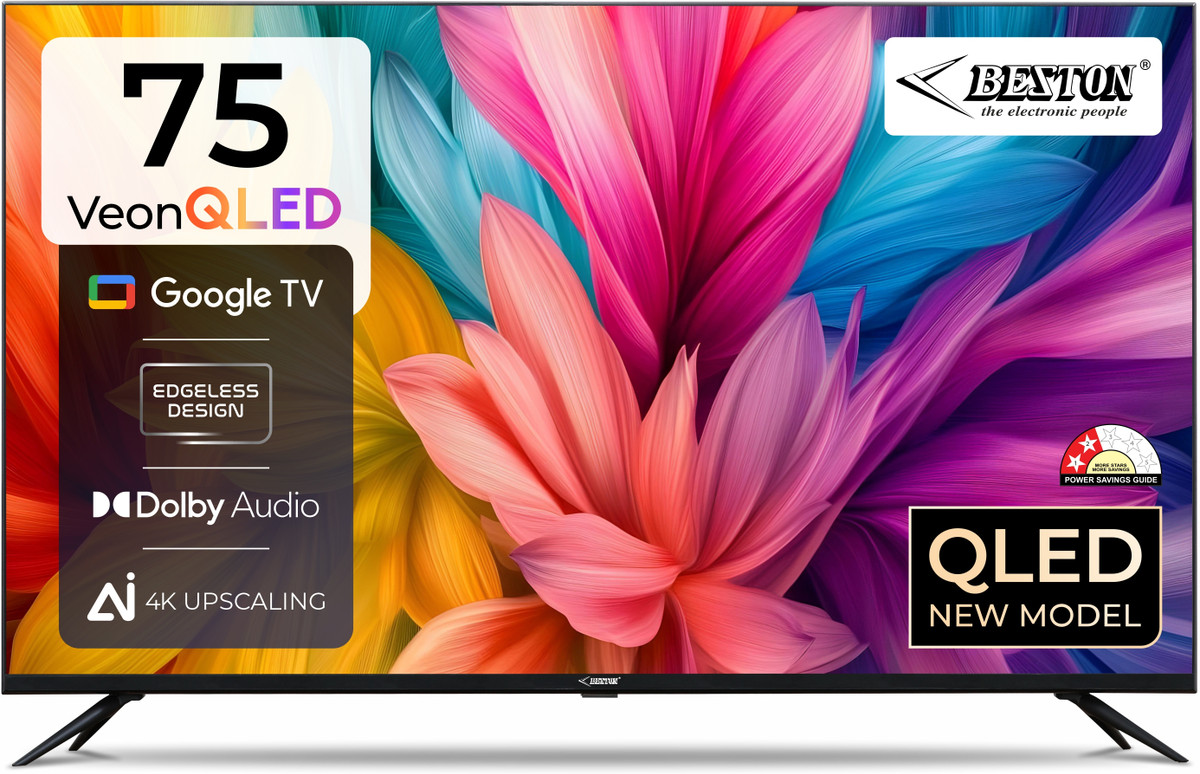 BESTON 189 cm (75 inch) QLED Ultra HD (4K) Smart Google TV