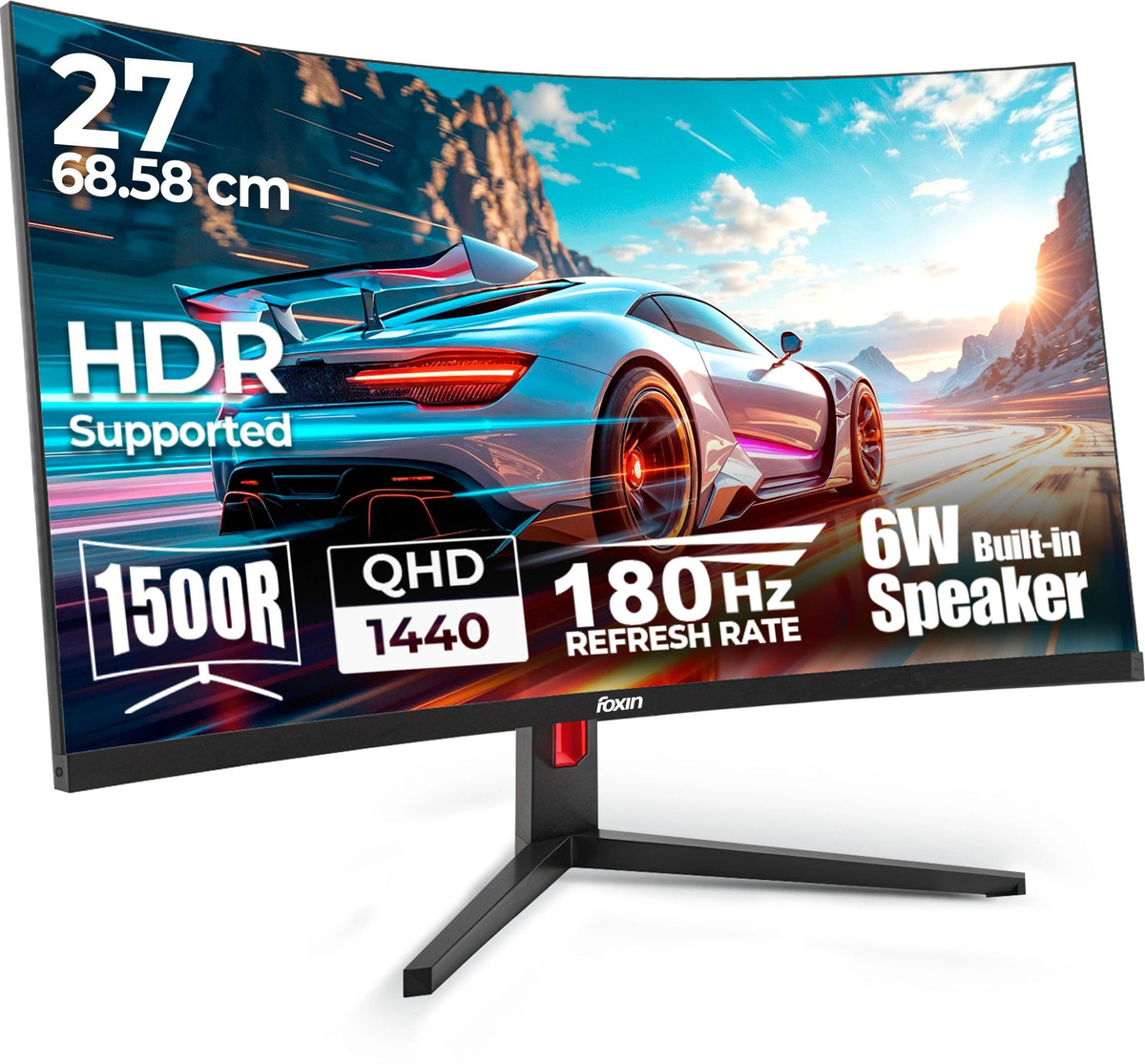 Foxin 68.58 cm (27 inch) Curved Quad HD LED Backlit VA Panel