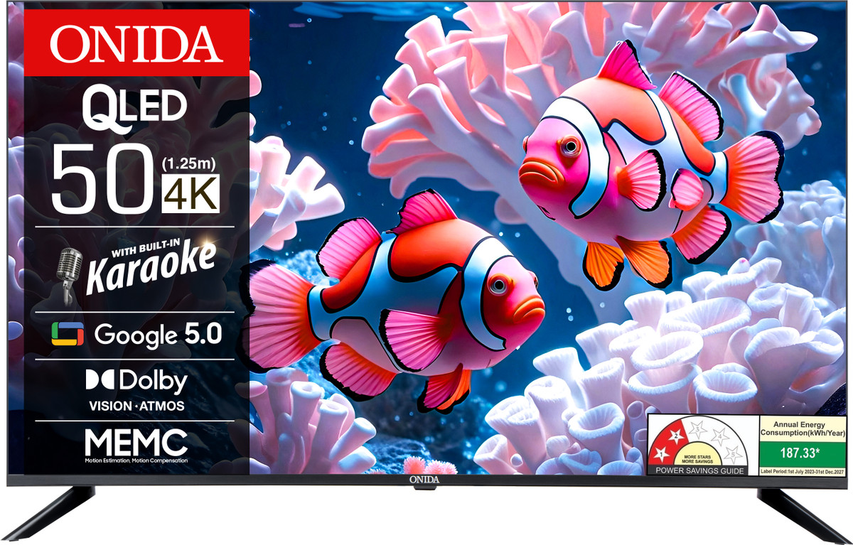 ONIDA Karaoke Series 126 cm (50 inch) QLED Ultra HD (4K) Smart TV